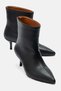Women's Enzo Black Faux Leather Pull-On Boots Thin Heeled Boots