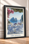 Cala Goloritze Scenic Terrace Table Framed Painting Italy Poster Wall Decor Itn071 - 2