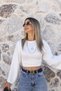 Ecru Side Gathered Bat Sleeve Blouse