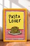 Pasta Lover Written Spaghetti Plate Framed Painting Italy Poster Living Room Kitchen Wall Decor Itn085