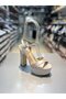 Kriste Double Platform Satin Material Women's Platform Heeled Shoes - 6