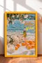 La Dolce Vita on the Coast of the Sea Wine Framed Painting Italy Poster Living Room Kitchen Wall Decor Itn066