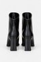 Black Patent Leather Women's Pointed Toe Thick Heeled Women's Boots - 4