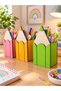 Wooden Desktop Pen Holder Pencil Case for Kids Set of 3 - 3