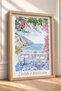 Begonvilli Terrace and Sea View Framed Painting Italy Poster Living Room Kitchen Wall Decor Itn083 - 2