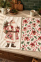Floral Santa Floral Santa Claus Gift Pink Cream Christmas Patterned 2-Piece Kitchen Towel Set 35X55 - 2