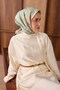 Twill Silk Scarf Botanical Mint Green - 3
