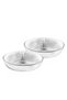 Aria - Set of 2 Glass Salad Bowls 20 cm Striped Transparent Glass Deep Serving and Presentation Bowl Set - 4
