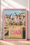 Pink Ciao Written Bag and Floral Table Framed Painting Italy Poster Wall Decor Itn074 - 3