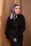 Twill Silk Scarf Vintage Floral Black - 4