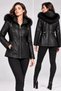 Black Melisa Hooded Genuine Leather Coat - 4