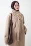 Beige Cashmere Coat with Buttoned Scarf Detail - 2