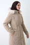 Milk Coffee Quilted Coat with Pocket Flaps - 5