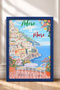 Adoro Il Mare Written Coastal Town Framed Painting Italy Poster Living Room Kitchen Wall Decor Itn082 - 3