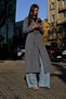 Women's Shawl Collar Belted Long Cashmere Smoked Coat