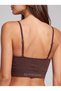 Women's Brown Thin Straps Adjustable Flexible Sports Bustier Bralet - 2