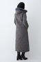 Anthracite Quilted Coat with Belt and Double Snap Fasteners - 3