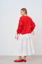 Women's Lace Detail Knitwear Cardigan Red - 4
