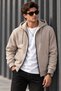 Men's Winter Regular Cut Thick 3-Yarn Hooded Zippered Sweatshirt Jacket with Fleece Inside - 8