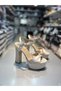 Kriste Double Platform Satin Material Women's Platform Heeled Shoes - 5