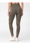 Women's High-Rise Khaki Sports Leggings - 2
