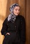 Twill Silk Scarf Vintage Floral Black - 2