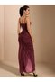Rochie maxi, vișiniu - 2