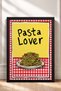 Pasta Lover Written Spaghetti Plate Framed Painting Italy Poster Living Room Kitchen Wall Decor Itn085 - 3