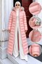 Beli Belted Hooded Long Inflatable Coat Tsd260368 Pink - 2