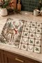 Woodland Deer Pine Tree Brown Cream Plaid Christmas Patterned 2-Piece Kitchen Towel Set 35X55 - 2