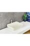 Rectangular Ceramic Wash Basin 51×37×14 cm (Beige) - 4
