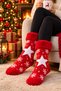 3 Pairs of Women's Christmas Patterned Thick Terry Socks, Plush Look Curly Ankle Winter Socks - 5