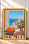 Coastal Town and Oranges from the Window Framed Painting Italy Poster Wall Decor Itn062 - 3