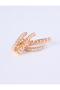Gold Color Stone Detailed Multi-Row Minimal Earrings - 2
