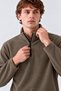 Men's Khaki Half-Zip Comfortable Fleece - 4