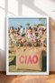Pink Ciao Written Bag and Floral Table Framed Painting Italy Poster Wall Decor Itn074