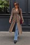 Women's Belted Double-Breasted Collar Long Cashmere Mink Coat - 3