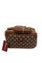 Brown Double Compartment Women's Shoulder Bag