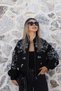 Black Nubuck Premium Stone Embroidered Jacket