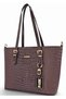 Brown, Iguana Patterned, Bucket Model, Adjustable Belt, Women's Shoulder Bag - 2