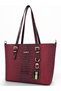 Burgundy, Iguana Patterned, Bucket Model, Adjustable Strap, Women's Shoulder Bag - 2