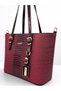 Burgundy, Iguana Patterned, Bucket Model, Adjustable Strap, Women's Shoulder Bag - 3