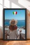 Woman with Straw Hat and Seascape Framed Painting Italy Poster Wall Decor Itn113