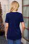 Women's Short Sleeve V-Neck Button Front Viscose Blouse - 3