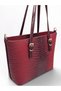Burgundy, Iguana Patterned, Bucket Model, Adjustable Strap, Women's Shoulder Bag - 5