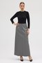 Premium Synthetic Leather Front Zippered Maxi Size Skirt