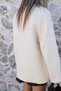 Ecru Velvet Collar Detailed Jacket - 5