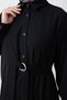 Black Dress with Buckle Buttons - 2