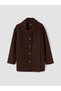 Özmarka New Season Brown Scarf Oversized Women's Cashmere Coat - 7