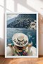 La Dolce Vita Hat and Floral Dress Framed Painting Italy Poster Wall Decor Itp001
